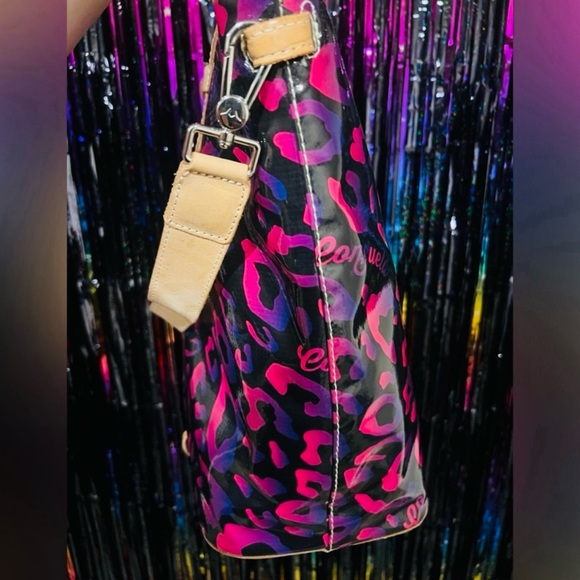 Consuela Vibrant Pink and Black Leopard Tote - Picture 3 of 8